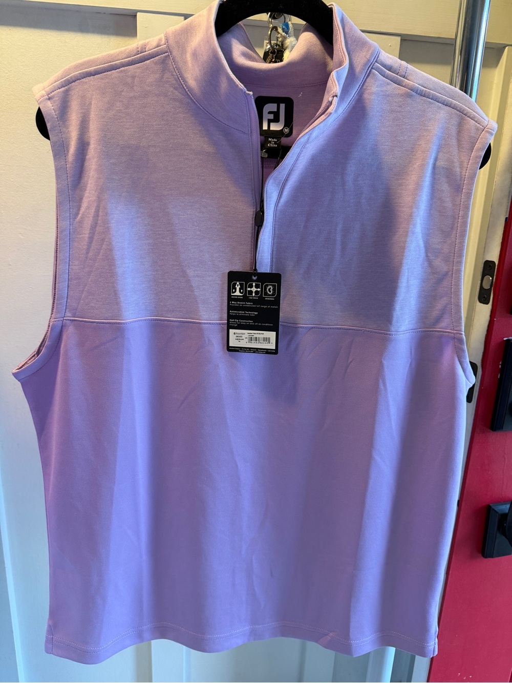 FootJoy Lavender Heather Yoke 1/2 Zip Golf Vest